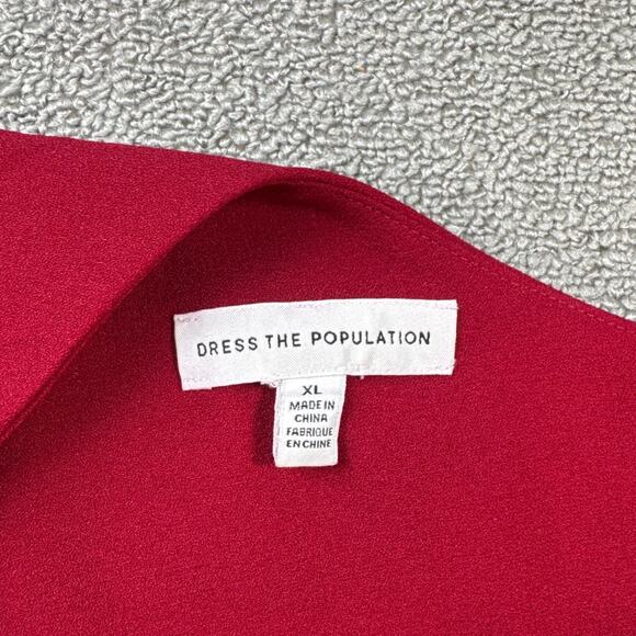 Dress the Population Formal Dress Georgina Gown Maxi One Shoulder Red Size XL - Picture 11 of 12